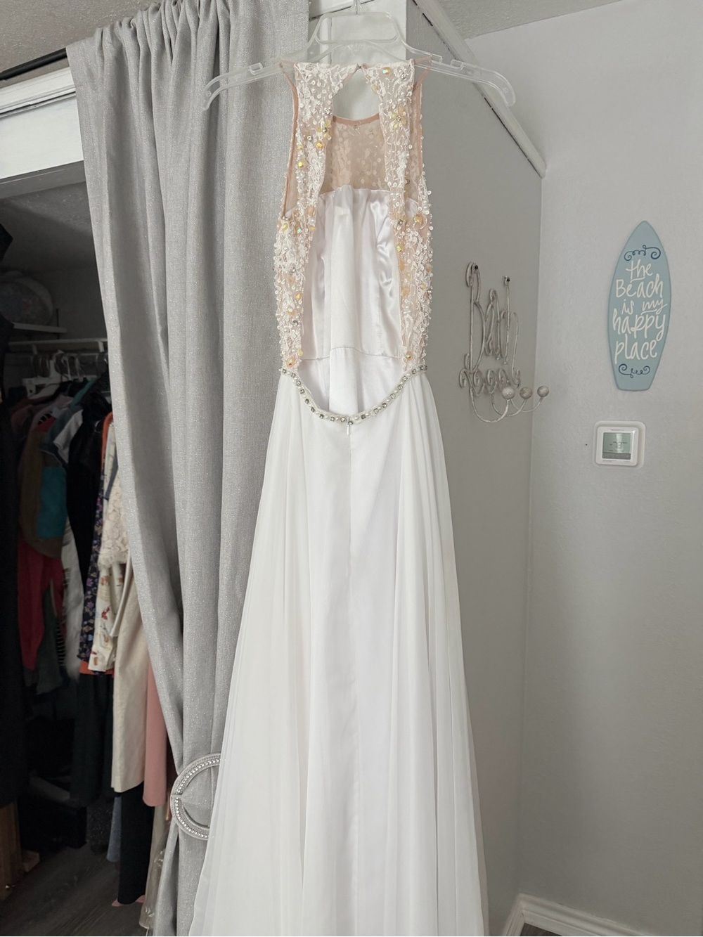 Sherri Hill White Beaded Bodice Evening Gown - Picture 10 of 15